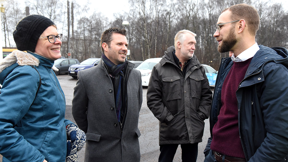 Kommunens miljöstrateg Åsa Abrahamsson, Joakim Aspman från E.ON, Jan Christensson på Hardys och Fredrik Åkesson, E:ON